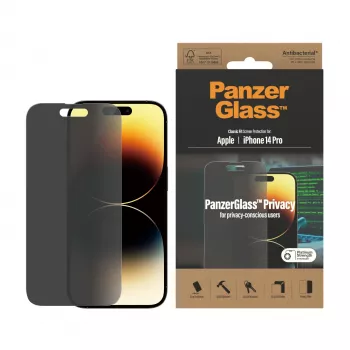 Protector de pantalla de privacidad PanzerGlass Apple iPhone 14 Pro resistente a arañazos y golpes
