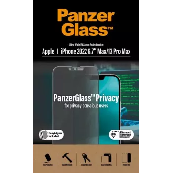 PanzerGlass ® Protector de pantalla de privacidad iPhone 14 Plus | 13 Pro Max | Ultra-Wide Fit con EasyAligner