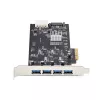 StarTech.com Tarjeta USB PCIe de 4 puertos, USB 3.2 5 Gbit/s, tarjeta de expansión PCI Express con 4 controladores USB independientes, 4 puertos USB-A, Windows/macOS/Linux
