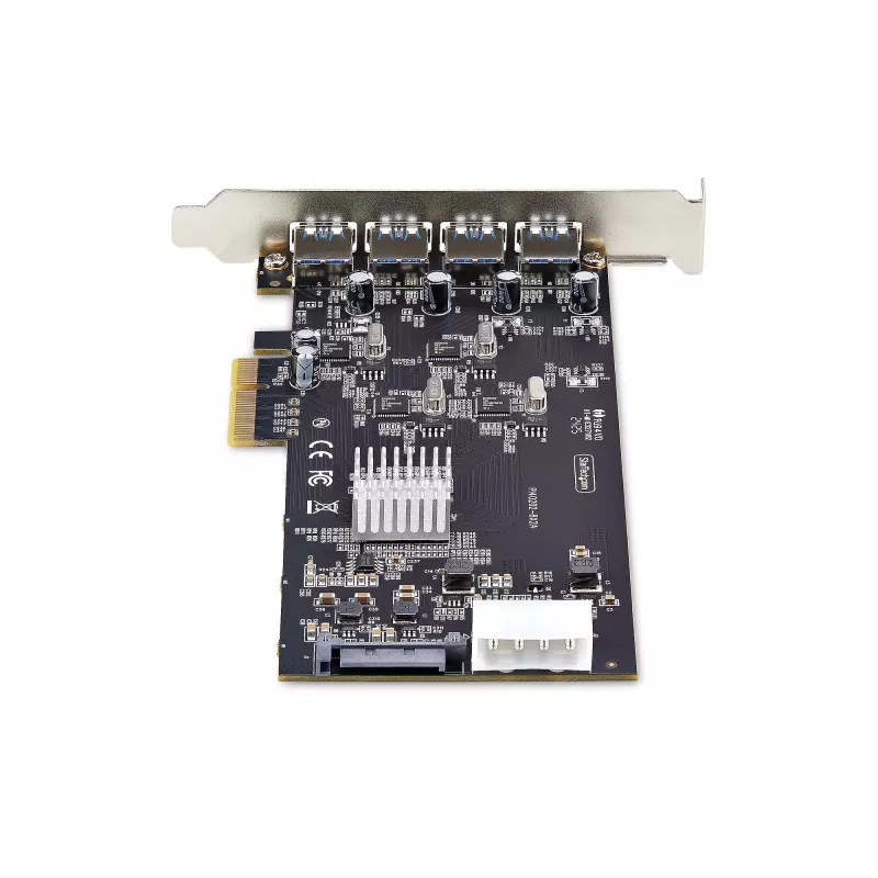 StarTech.com Tarjeta USB PCIe de 4 puertos, USB 3.2 5 Gbit/s, tarjeta de expansión PCI Express con 4 controladores USB independientes, 4 puertos USB-A, Windows/macOS/Linux