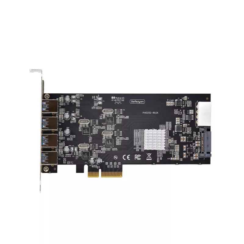 StarTech.com Tarjeta USB PCIe de 4 puertos, USB 3.2 5 Gbit/s, tarjeta de expansión PCI Express con 4 controladores USB independientes, 4 puertos USB-A, Windows/macOS/Linux