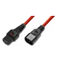 Microconnect PC1387 cable de alimentación IEC Lock, C13 a C14, 3 m, rojo