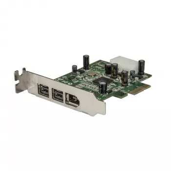 StarTech.com Tarjeta adaptadora FireWire 1394 PCI Express 3 puertos 2b 1a Low Profile