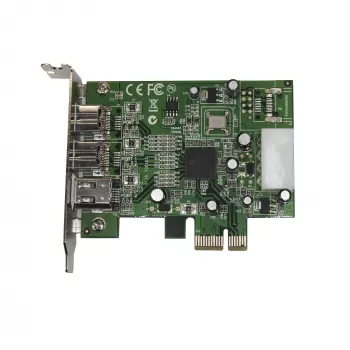 StarTech.com Tarjeta adaptadora FireWire 1394 PCI Express 3 puertos 2b 1a Low Profile