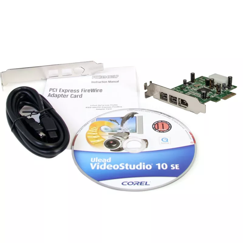 StarTech.com Tarjeta adaptadora FireWire 1394 PCI Express 3 puertos 2b 1a Low Profile