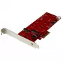 StarTech.com Tarjeta controladora 2x M.2 SATA SSD – PCIe, PCIe, M.2, Full-Height / Low-Profile, PCI 2.0, rojo, CE, FCC, TAA