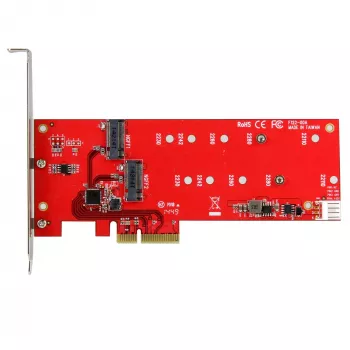 StarTech.com Tarjeta controladora 2x M.2 SATA SSD – PCIe, PCIe, M.2, Full-Height / Low-Profile, PCI 2.0, rojo, CE, FCC, TAA