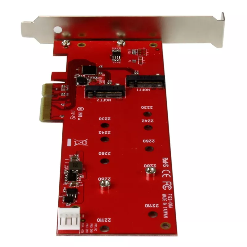 StarTech.com Tarjeta controladora 2x M.2 SATA SSD – PCIe, PCIe, M.2, Full-Height / Low-Profile, PCI 2.0, rojo, CE, FCC, TAA