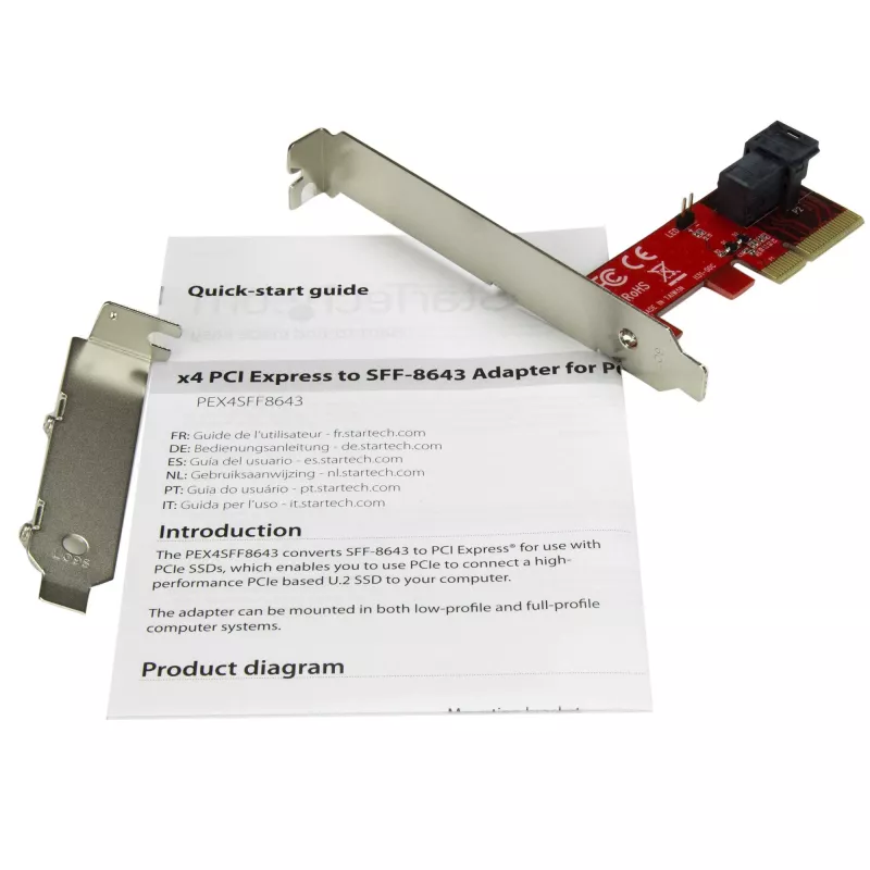 StarTech.com Adaptador x4 PCI Express a SFF-8643 para SSD PCIe NVMe U.2