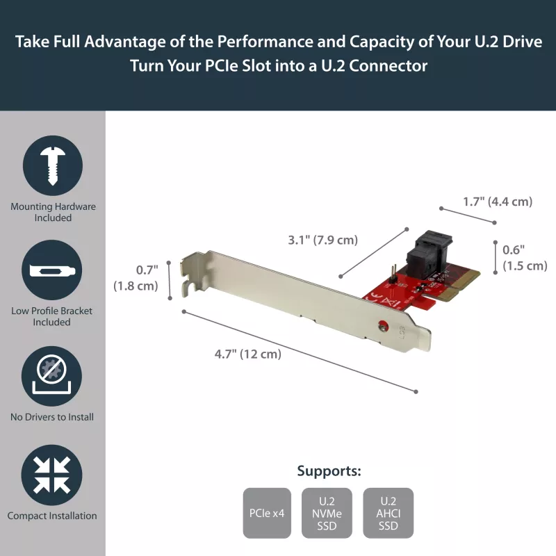 StarTech.com Adaptador x4 PCI Express a SFF-8643 para SSD PCIe NVMe U.2