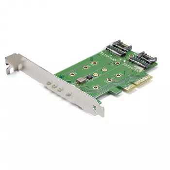 StarTech.com Tarjeta adaptadora 3 puertos M.2 SSD (NGFF) – 1 x PCIe (NVMe) M.2, 2 x SATA III M.2 – PCIe 3.0