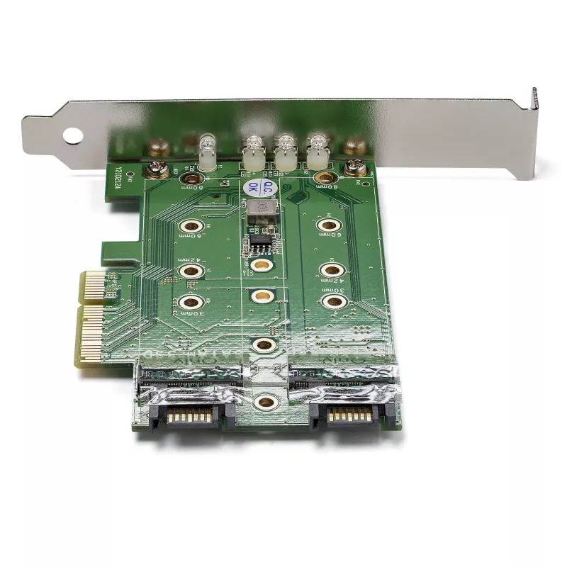 StarTech.com Tarjeta adaptadora 3 puertos M.2 SSD (NGFF) – 1 x PCIe (NVMe) M.2, 2 x SATA III M.2 – PCIe 3.0