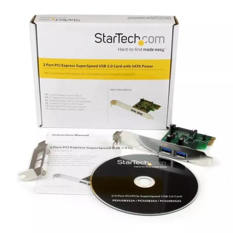 StarTech.com Tarjeta PCI Express (PCIe) SuperSpeed USB 3.0 de 2 puertos PEXUSB3S24