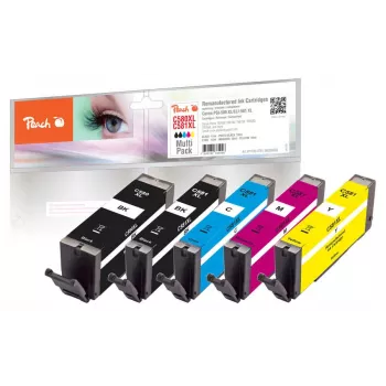 Peach PI100-378 Cartucho de tinta 5 uds. Compatible Alto (XL) Rendimiento Negro, Cian, Magenta, Amarillo