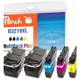 Peach Combi Pack Plus, compatible con Brother LC-3219XL, Alto (XL) Rendimiento, Negro, Cian, Magenta, Amarillo, 62 ml, 15 ml, 5 uds., Pack combinado