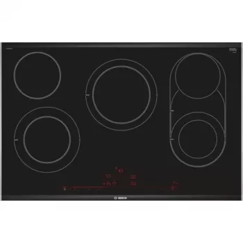 Bosch Serie 8 PKM875DP1D Placa de cocina Negra, Acero inoxidable Integrable Placa vitrocerámica 5 zona(s)