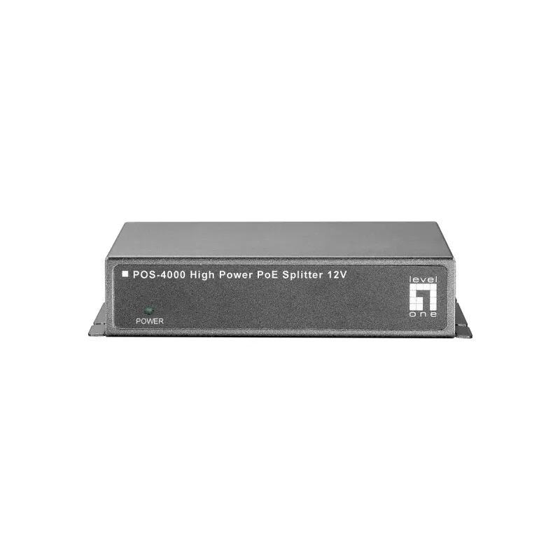 LevelOne Splitter PoE de alta potencia Fast Ethernet, salida 12V DC