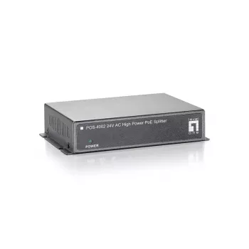 LevelOne Splitter PoE de alta potencia Fast Ethernet, salida 24V AC