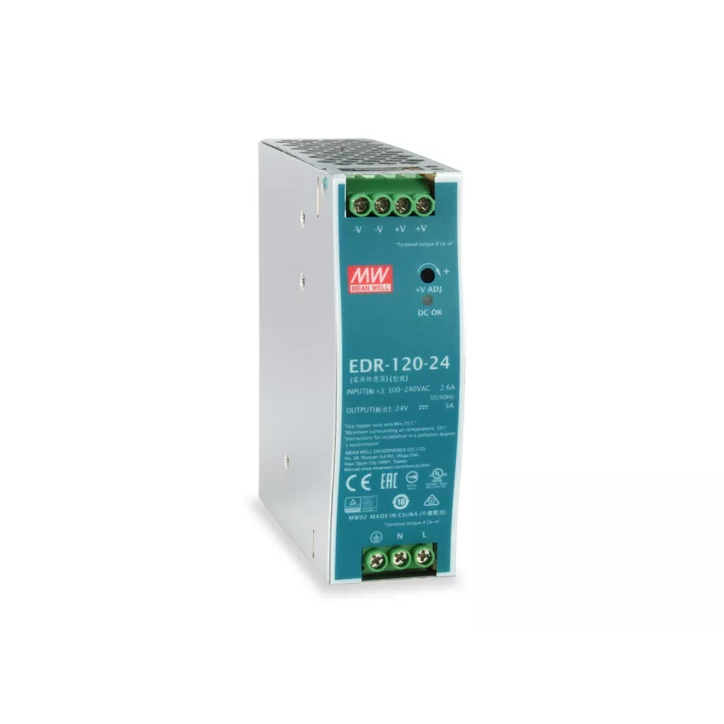 LevelOne Fuente de alimentación industrial 24V DC, 120W, montaje en carril DIN