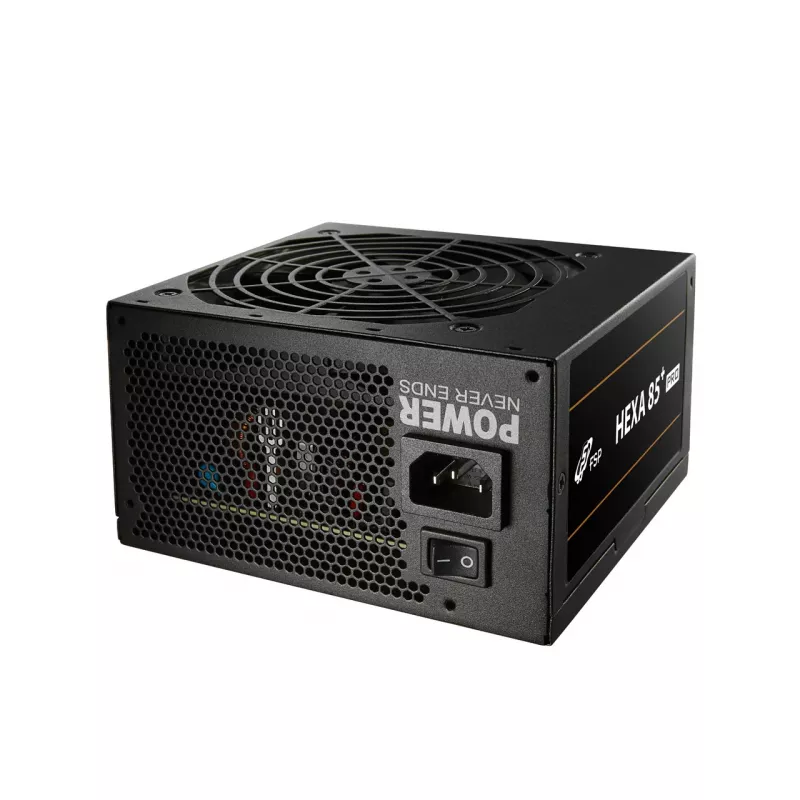 FSP HEXA 85+ PRO 350W fuente de alimentación ATX ATX2.5 negro, 350 W, 100 - 240 V, 50 - 60 Hz, 5 - 2 A, activo, 85 W
