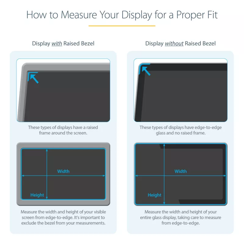StarTech.com filtro de privacidad para monitor de 20 pulgadas para pantalla de PC – filtro de seguridad para pantalla de ordenador – lámina protectora de pantalla con reducción de luz azul – 16:9 panorámico – mate/brillante – ±30 grados
