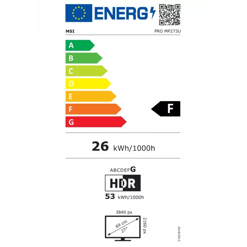 MSI Pro MP273U monitor de ordenador 68,6 cm (27 pulgadas) 3840 x 2160 píxeles 4K Ultra HD negro