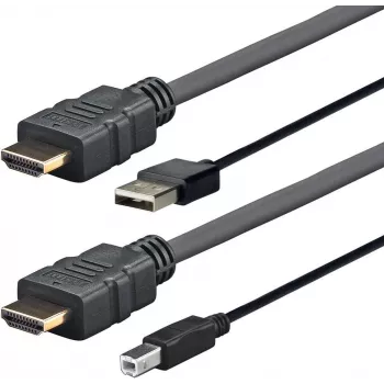 Vivolink PROHDMIUSBAB5AMP adaptador de cable de vídeo 5 m HDMI + USB Type-A HDMI + USB Type-B negro