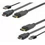 Vivolink PROHDMIUSBDP1 adaptador de cable de vídeo 1 m DisplayPort HDMI + USB negro