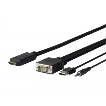 Vivolink PROVGAHDMI5 Adaptador de cable de vídeo 5 m HDMI VGA (D-Sub) + 3,5 mm + USB Tipo-A Negro