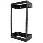 StarTech.com rack de red de montaje en pared de 18U y 19 pulgadas – profundidad ajustable 12-20 pulgadas rack de estructura abierta de 2 postes para sala de servidores para comunicación AV/datos/IT/dispositivos informáticos/switch con tuercas enjauladas y tornillos