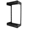 StarTech.com rack de red de montaje en pared de 18U y 19 pulgadas – profundidad ajustable 12-20 pulgadas rack de estructura abierta de 2 postes para sala de servidores para comunicación AV/datos/IT/dispositivos informáticos/switch con tuercas enjauladas y tornillos