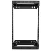 StarTech.com rack de red de montaje en pared de 18U y 19 pulgadas – profundidad ajustable 12-20 pulgadas rack de estructura abierta de 2 postes para sala de servidores para comunicación AV/datos/IT/dispositivos informáticos/switch con tuercas enjauladas y tornillos
