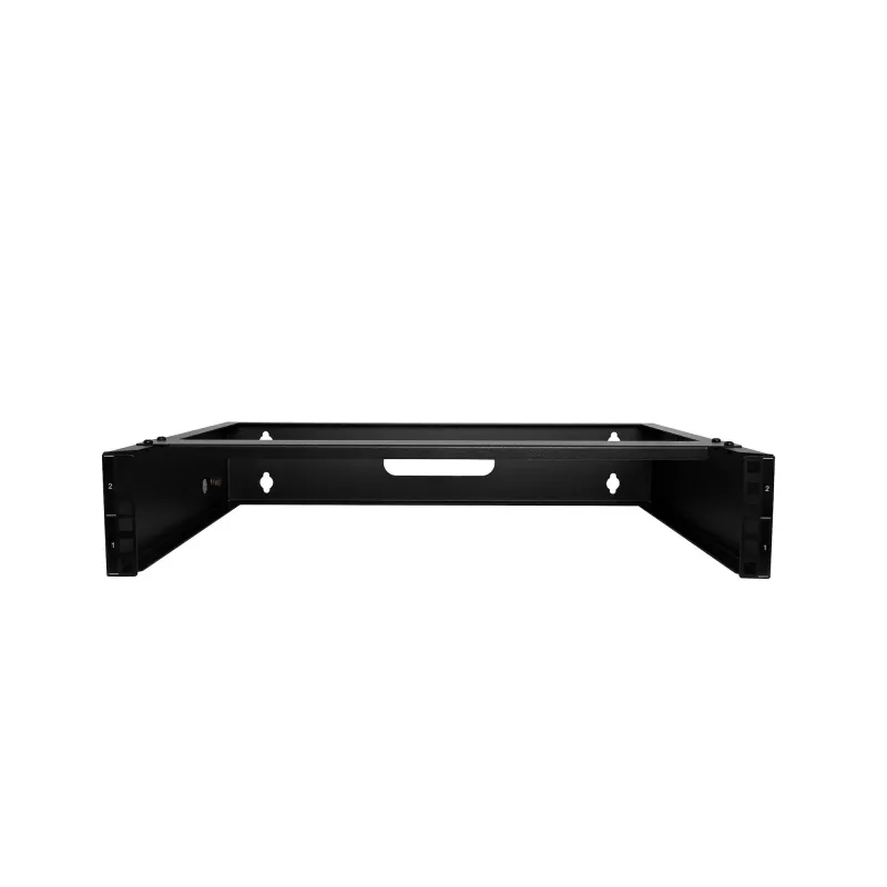 StarTech.com RACK-2U-14-BRACKET rack de red de pared 2U de 19 pulgadas, 14 pulgadas de profundidad (perfil bajo), soporte para panel de conexiones, capacidad de 35 kg (77 lbs), negro