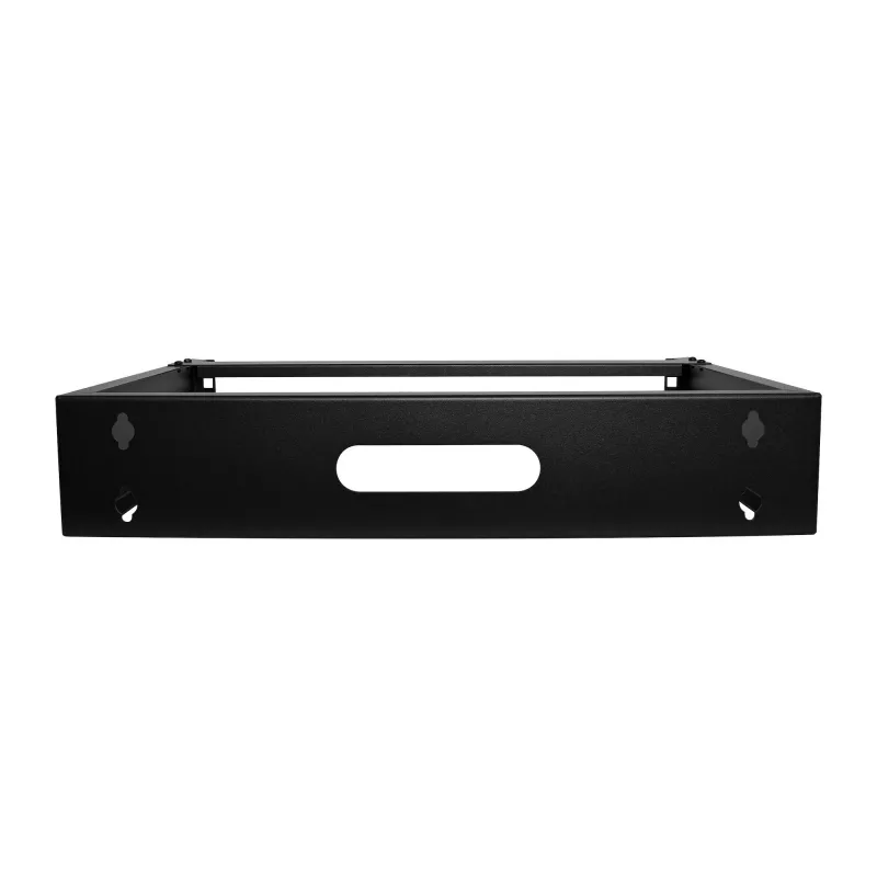 StarTech.com RACK-2U-14-BRACKET rack de red de pared 2U de 19 pulgadas, 14 pulgadas de profundidad (perfil bajo), soporte para panel de conexiones, capacidad de 35 kg (77 lbs), negro