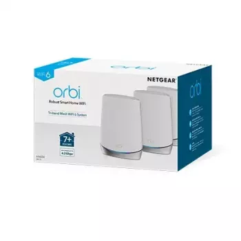 NETGEAR Orbi RBK753 AX4200 WiFi 6 sistema mesh Tri-Band (2,4 GHz / 5 GHz / 5 GHz) Wi-Fi 6 (802.11ax) blanco 7 interno