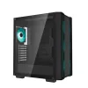 Carcasa de PC DeepCool CC560 V2 Midi Tower negra — ATX/microATX, cristal templado, frontal RGB, radiador frontal 360mm, GPU 370mm