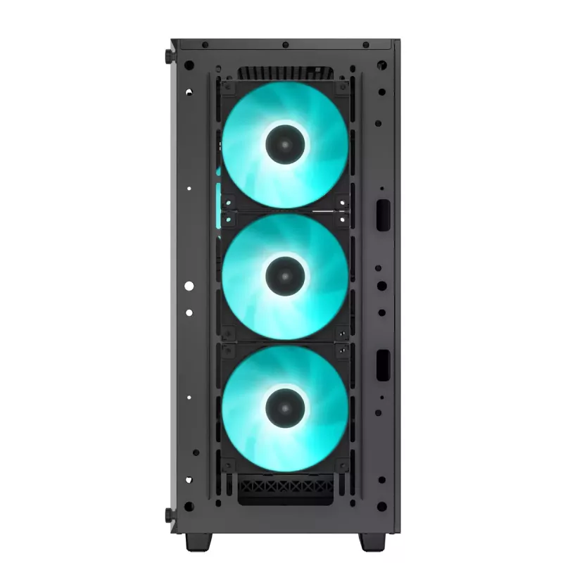 Carcasa de PC DeepCool CC560 V2 Midi Tower negra — ATX/microATX, cristal templado, frontal RGB, radiador frontal 360mm, GPU 370mm