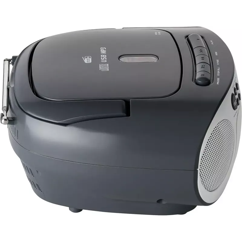 Radio radiocasete portátil Reflexion RCR2260DAB blanca/gris con sintonizador DAB+/FM y reproductor de CD