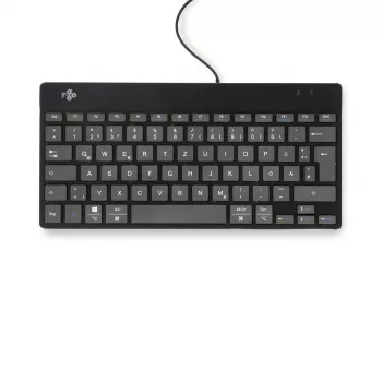 Teclado ergonómico R-Go Tools R-Go Compact Break, teclado compacto con software de pausas, QWERTZ (DE), con cable, negro