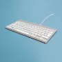 Teclado ergonómico R-Go Tools R-Go Compact Break, teclado compacto con software de pausas, QWERTZ (DE), con cable, blanco