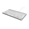 Teclado ergonómico R-Go Tools R-Go Compact Break, teclado compacto con software de pausas, QWERTZ (DE), con cable, blanco