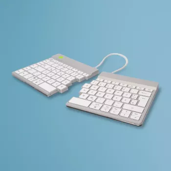 Teclado ergonómico R-Go Tools R-Go Split Break con software de pausas, teclado ergonómico dividido, QWERTZ (DE), Bluetooth, blanco