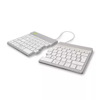 Teclado ergonómico R-Go Tools R-Go Split Break con software de pausas, teclado ergonómico dividido, QWERTZ (DE), Bluetooth, blanco