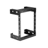 StarTech.com Armario de red de pared 12HE 19 pulgadas – 12 pulgadas de profundidad, rack de servidor de 2 postes open frame para equipos de datos/AV/IT/informática/panel de parcheo con tuercas de jaula y tornillos, capacidad de carga 90 kg, negro (RK12WALLO)