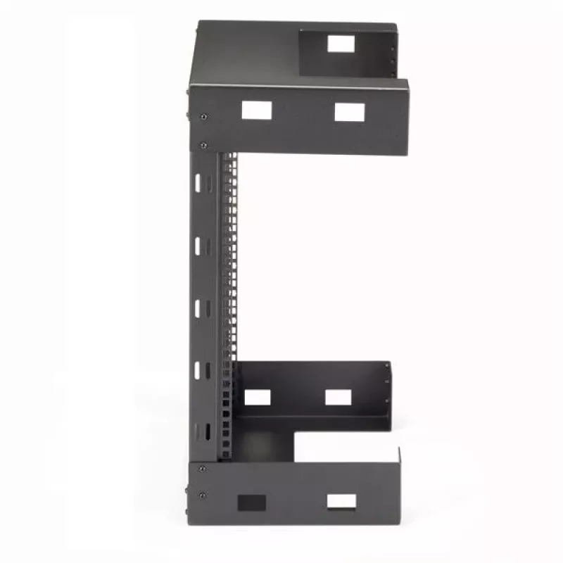 StarTech.com Armario de red de pared 12HE 19 pulgadas – 12 pulgadas de profundidad, rack de servidor de 2 postes open frame para equipos de datos/AV/IT/informática/panel de parcheo con tuercas de jaula y tornillos, capacidad de carga 90 kg, negro (RK12WALLO)