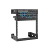 StarTech.com Armario de red de pared 12HE 19 pulgadas – 12 pulgadas de profundidad, rack de servidor de 2 postes open frame para equipos de datos/AV/IT/informática/panel de parcheo con tuercas de jaula y tornillos, capacidad de carga 90 kg, negro (RK12WALLO)