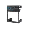 StarTech.com Armario de red de pared 12HE 19 pulgadas – 12 pulgadas de profundidad, rack de servidor de 2 postes open frame para equipos de datos/AV/IT/informática/panel de parcheo con tuercas de jaula y tornillos, capacidad de carga 90 kg, negro (RK12WALLO)