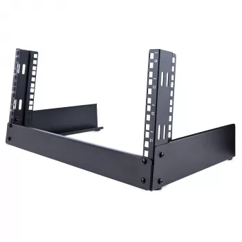 StarTech.com Rack de servidor de sobremesa de 2 postes 4HE, rack de ordenador pequeño abierto de 19 pulgadas, rack de red compacto para equipos AV/estudio/datos/IT – rack de dos postes independiente para casa/oficina