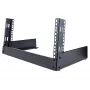 StarTech.com Rack de servidor de sobremesa de 2 postes 4HE, rack de ordenador pequeño abierto de 19 pulgadas, rack de red compacto para equipos AV/estudio/datos/IT – rack de dos postes independiente para casa/oficina