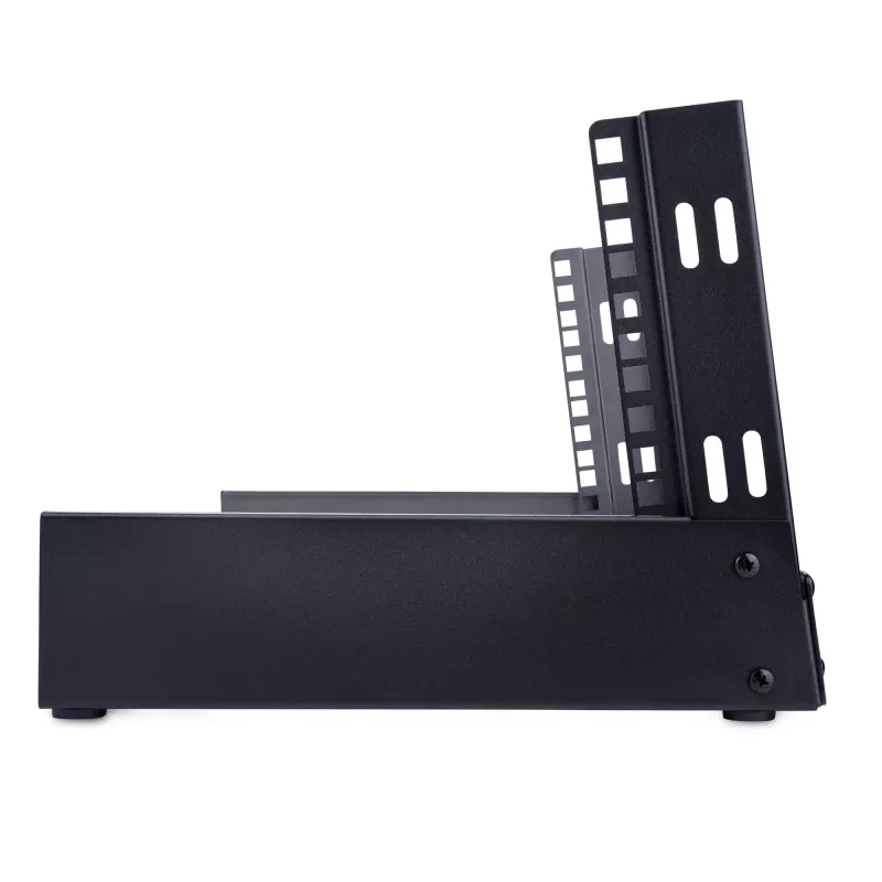 StarTech.com Rack de servidor de sobremesa de 2 postes 4HE, rack de ordenador pequeño abierto de 19 pulgadas, rack de red compacto para equipos AV/estudio/datos/IT – rack de dos postes independiente para casa/oficina
